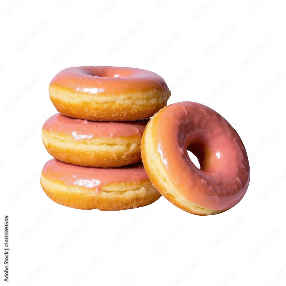two donuts isolated on transparent background
