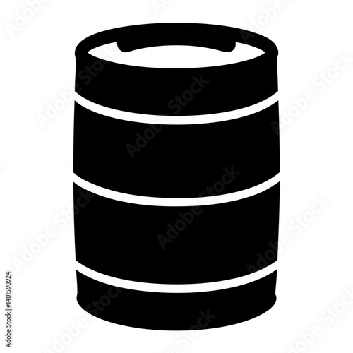 beer keg black silhouette icon - of a soft drinks beer keg simple vector art