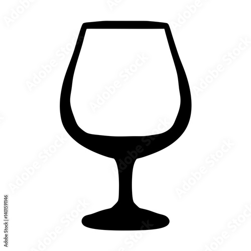 brandy snifter black silhouette icon - of a soft drinks brandy snifter, simple vector art