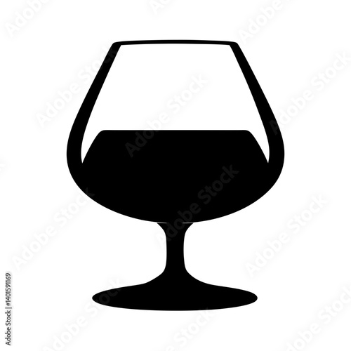 brandy snifter black silhouette icon - of a soft drinks brandy snifter simple vector art