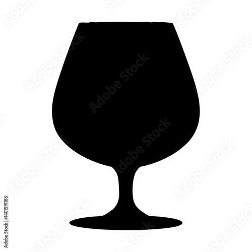 brandy snifter black silhouette icon - of a soft drinks brandy snifter simple vector art
