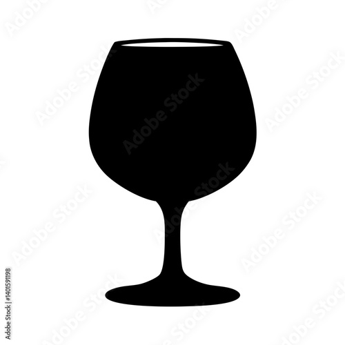 brandy snifter black silhouette icon - of a soft drinks brandy snifter simple vector art