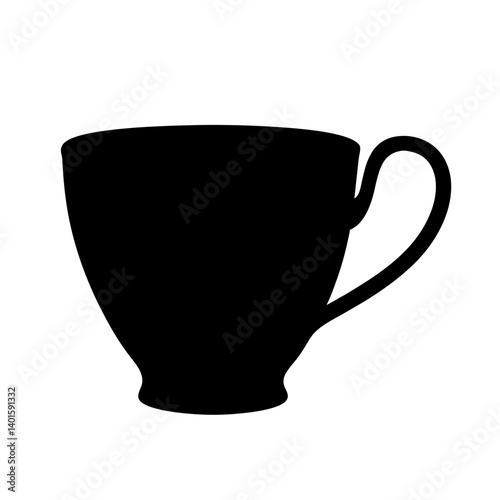 chai latte black silhouette icon - of a soft drinks chai latte, simple vector art