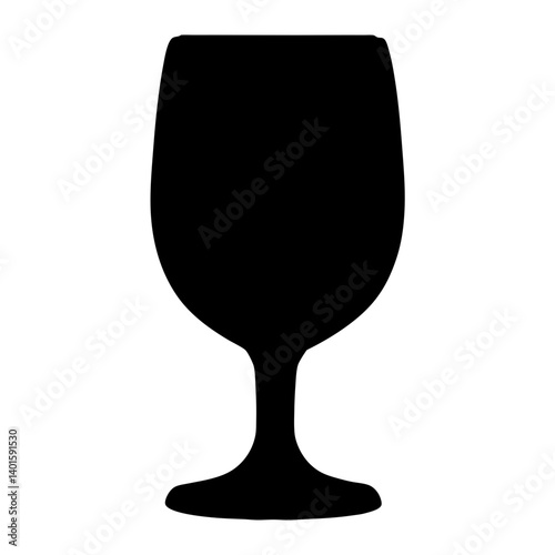champagne flute black silhouette icon - of a soft drinks champagne flute simple vector art
