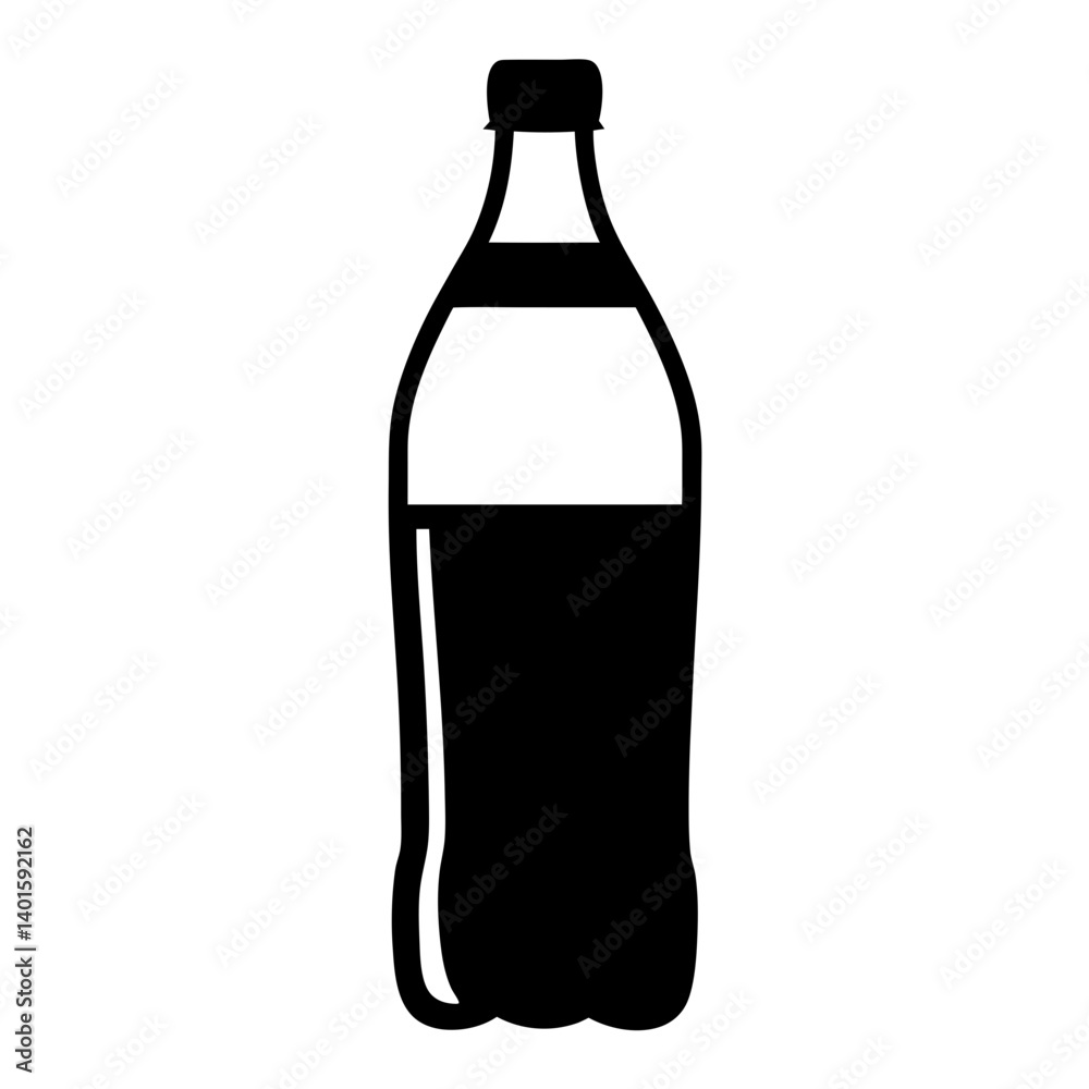 cold brew bottle black silhouette icon - of a soft drinks cold brew bottle simple vector art