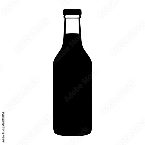 cold brew bottle black silhouette icon - of a soft drinks cold brew bottle simple vector art