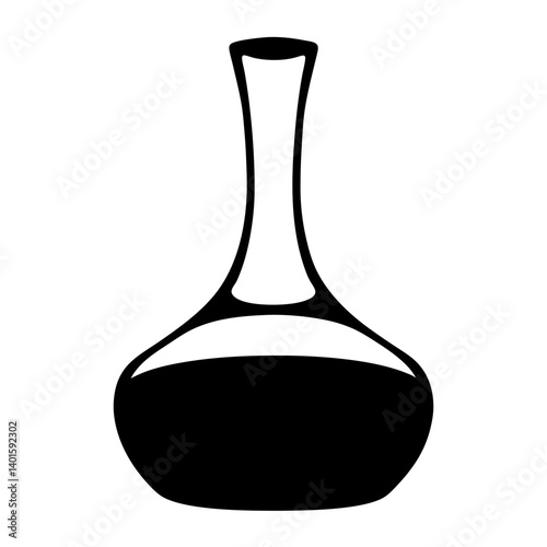 decanter with red wine black silhouette icon - of a soft drinks decanter with red wine simple vector art