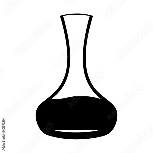 decanter with red wine black silhouette icon - of a soft drinks decanter with red wine simple vector art