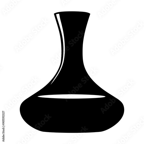 decanter with red wine black silhouette icon - of a soft drinks decanter with red wine simple vector art