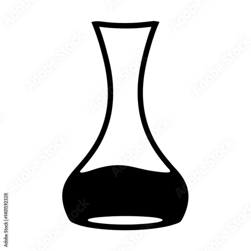 decanter with red wine black silhouette icon - of a soft drinks decanter with red wine simple vector art