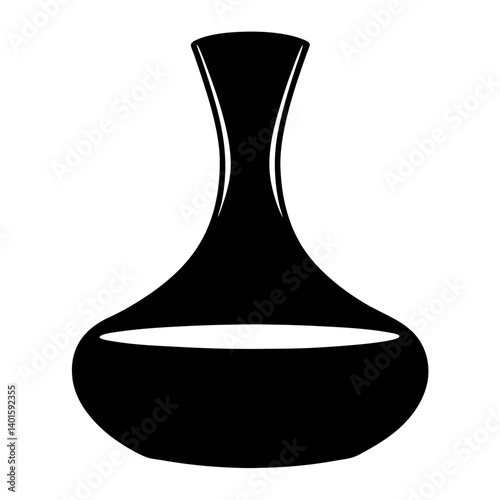 decanter with red wine black silhouette icon - of a soft drinks decanter with red wine simple vector art