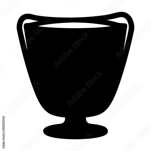 eggnog glass black silhouette icon - of a  eggnog glass simple vector art