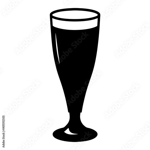eggnog glass black silhouette icon - of a  eggnog glass simple vector art