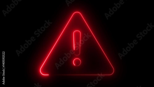 Wallpaper Mural Danger Warning Animation. Warning Alert Symbol. Neon Warning Sign. Attention Danger Alert Signal Animation. Warning attention icon signal , alert , risk , safety, danger road warning sign Torontodigital.ca