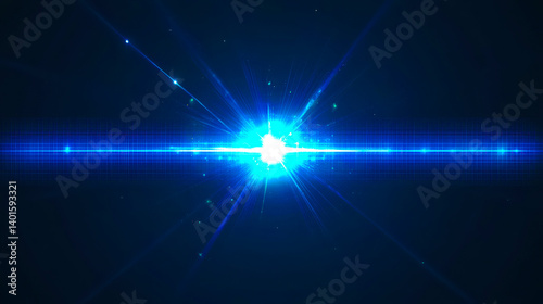 Wallpaper Mural A bright blue light with rays emanating on a dark navy blue space Torontodigital.ca