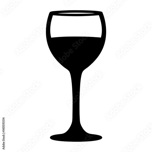glass of ros black silhouette icon - of a soft drinks glass of ros simple vector art