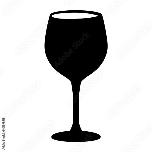glass of ros black silhouette icon - of a soft drinks glass of ros simple vector art