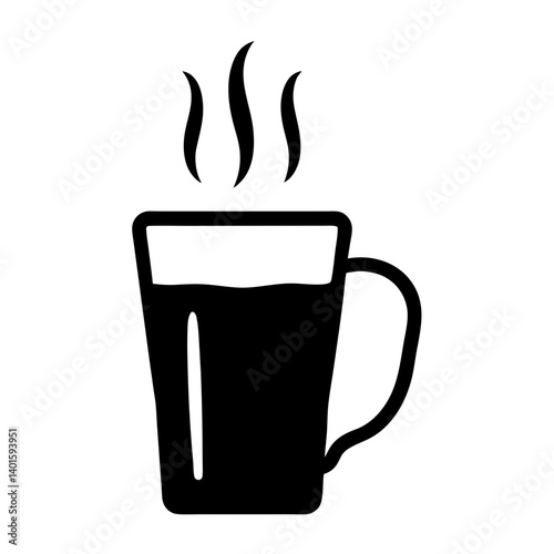 hot buttered rum black silhouette icon - of a soft drinks hot buttered rum simple vector art