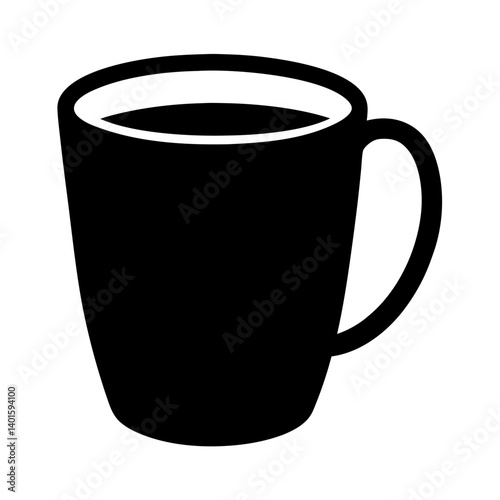 hot chocolate mug black silhouette icon - of a soft drinks hot chocolate mug simple vector art