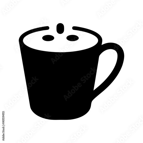 hot chocolate mug black silhouette icon - of a soft drinks hot chocolate mug simple vector art