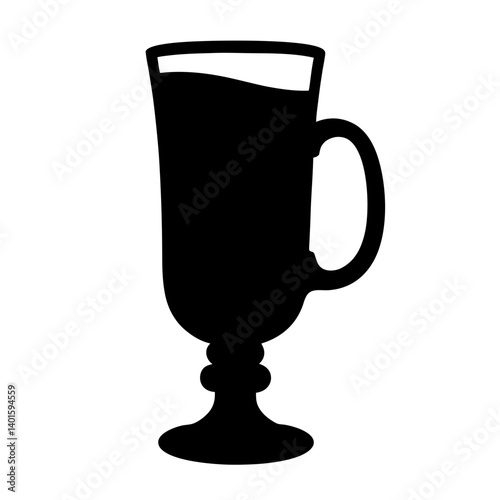 irish coffee black silhouette icon - of a soft drinks irish coffee simple vector art