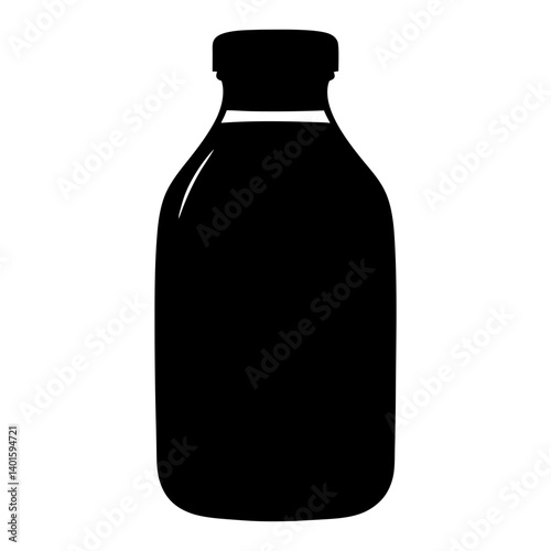 kombucha bottle black silhouette icon - of a soft drinks kombucha bottle, simple vector art