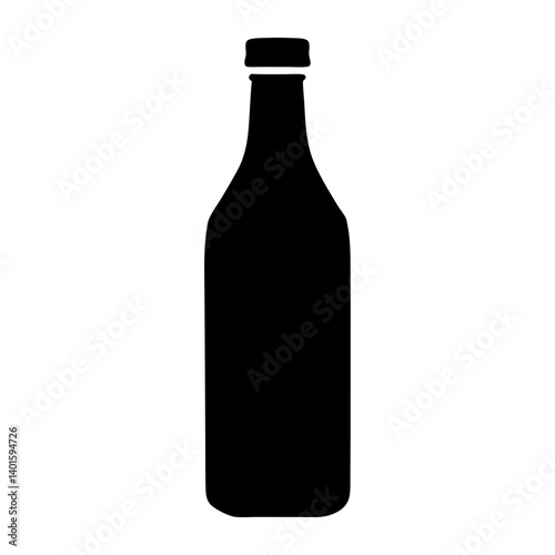 kombucha bottle black silhouette icon - of a soft drinks kombucha bottle simple vector art