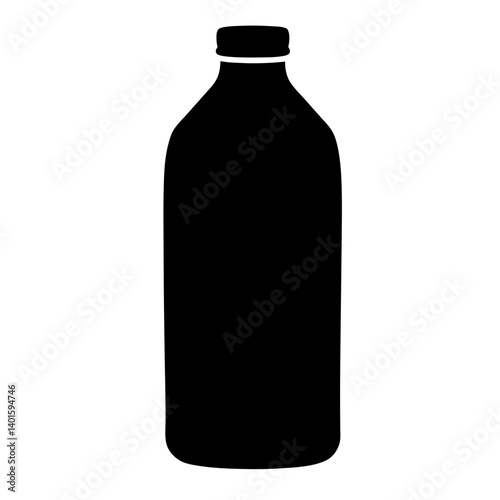 kombucha bottle black silhouette icon - of a soft drinks kombucha bottle simple vector art