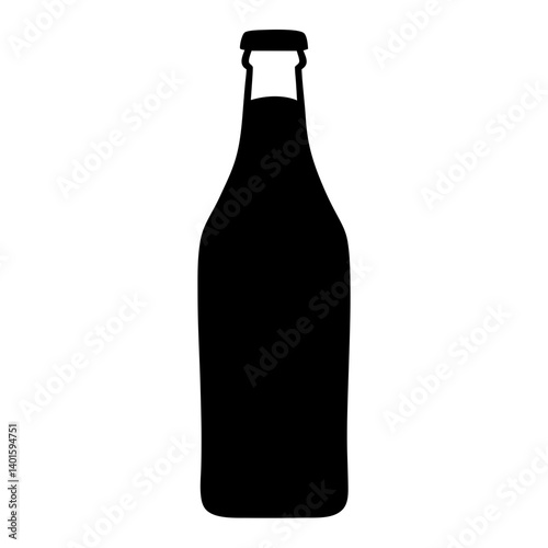 kombucha bottle black silhouette icon - of a soft drinks kombucha bottle simple vector art