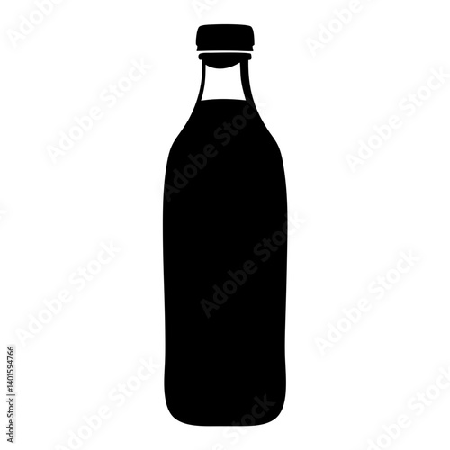 kombucha bottle black silhouette icon - of a soft drinks kombucha bottle simple vector art