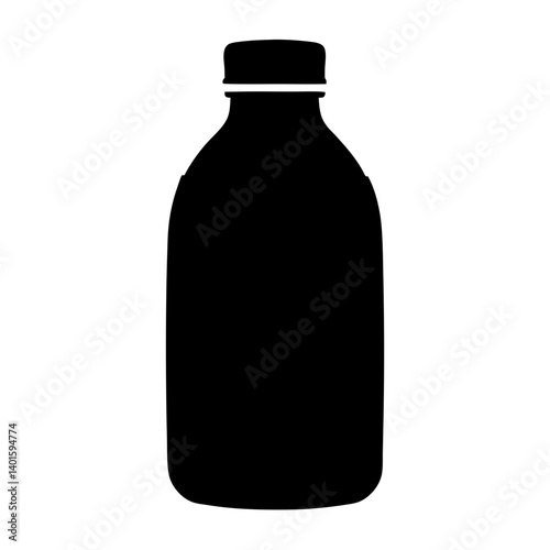 kombucha bottle black silhouette icon - of a soft drinks kombucha bottle simple vector art