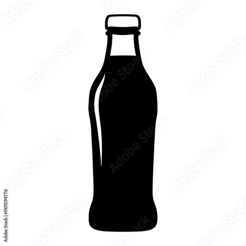 kombucha bottle black silhouette icon - of a soft drinks kombucha bottle simple vector art