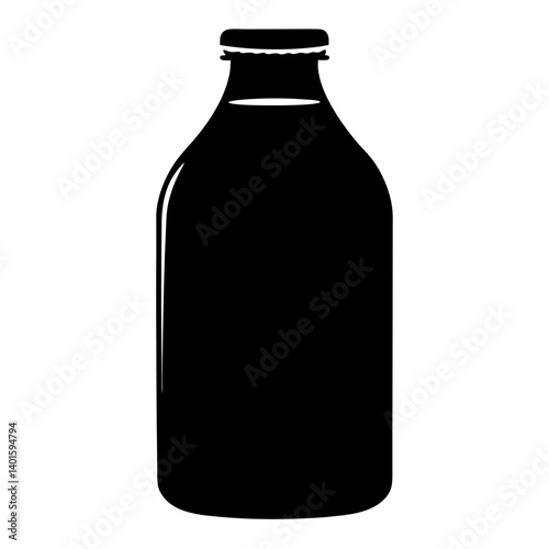 kombucha bottle black silhouette icon - of a soft drinks kombucha bottle simple vector art