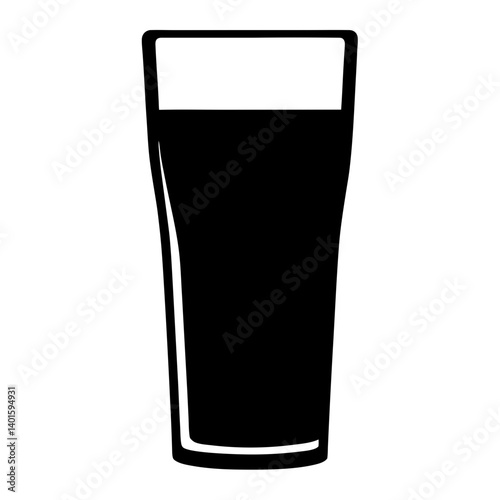 lemonade glass black silhouette icon - of a soft drinks lemonade glass simple vector art