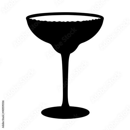 margarita with salt rim black silhouette icon - of a soft drinks margarita with salt rim, simple vector art