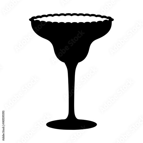 margarita with salt rim black silhouette icon - of a soft drinks margarita with salt rim simple vector art