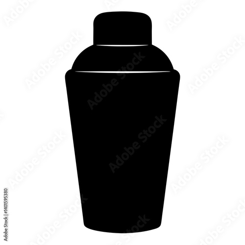 martini shaker black silhouette icon - of a soft drinks martini shaker simple vector art