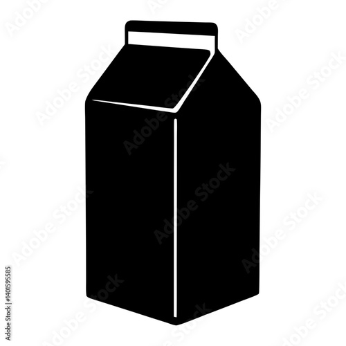 milk carton black silhouette icon - of a soft drinks milk carton simple vector art