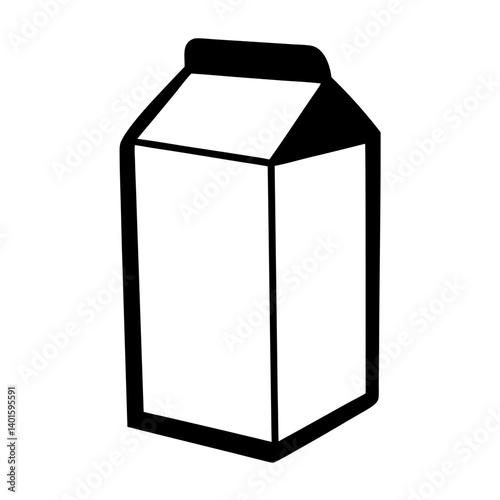 milk carton black silhouette icon - of a soft drinks milk carton simple vector art