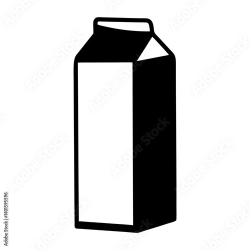 milk carton black silhouette icon - of a soft drinks milk carton simple vector art