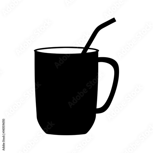 moscow mule in copper mug black silhouette icon - of a soft drinks moscow mule in copper mug simple vector art