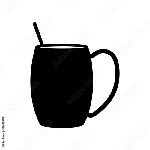 moscow mule in copper mug black silhouette icon - of a soft drinks moscow mule in copper mug simple vector art