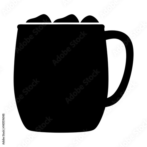 moscow mule in copper mug black silhouette icon - of a soft drinks moscow mule in copper mug simple vector art