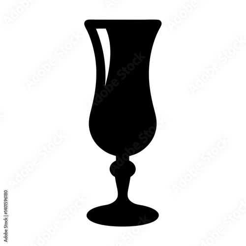 mulled wine black silhouette icon - of a soft drinks mulled wine simple vector art
