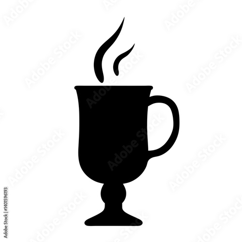 mulled wine black silhouette icon - of a soft drinks mulled wine simple vector art