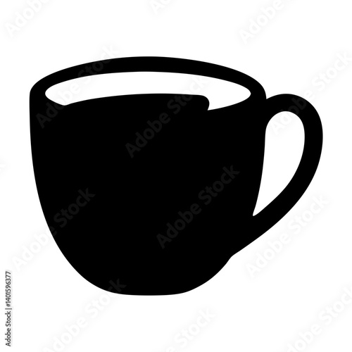 peppermint hot chocolate black silhouette icon - of a  peppermint hot chocolate simple vector art