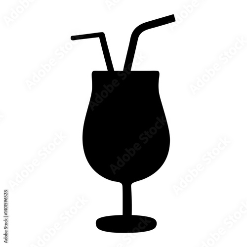 pi a colada black silhouette icon - of a  pi a colada simple vector art