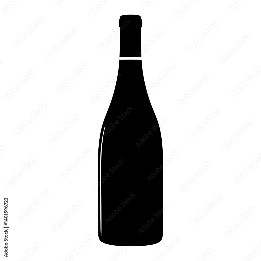 red wine bottle black silhouette icon - of a red wine bottle simple vector art red wine bottle black silhouette icon - of a red wine bottle simple vector art