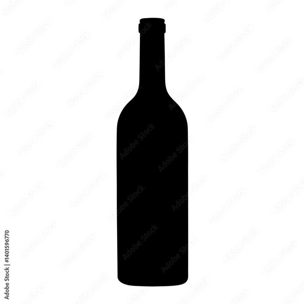 red wine bottle black silhouette icon - of a red wine bottle simple vector art red wine bottle black silhouette icon - of a red wine bottle simple vector art