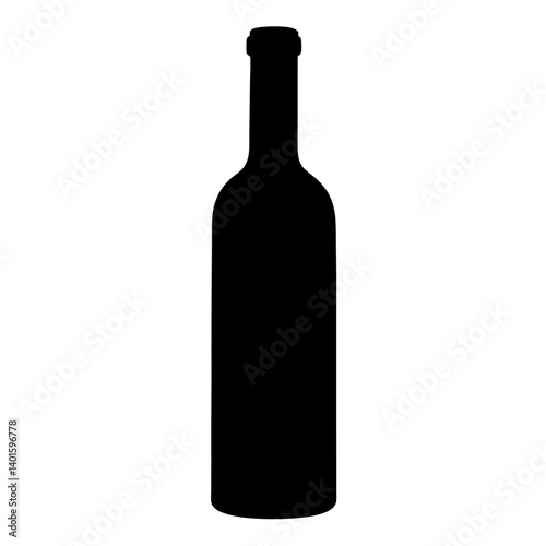 red wine bottle black silhouette icon - of a  red wine bottle simple vector art